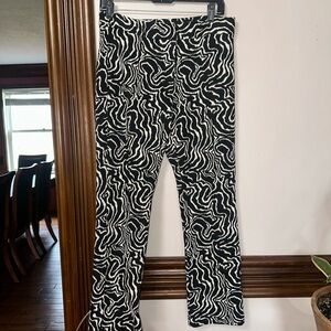 Zara Black and White Swirl Pattern Pants